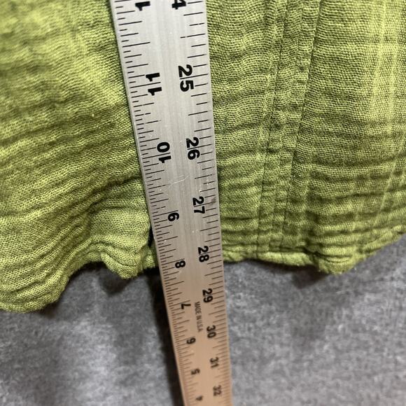 We The Free People Button Tunic Army Green Cotton Gauze Oversized Women Size SP - Picture 14 of 14